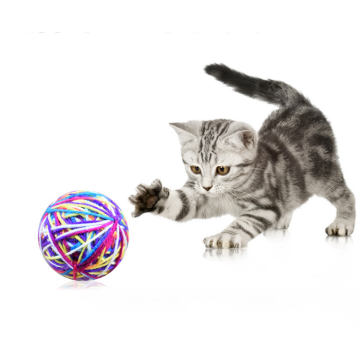 Colorful bite resistant material cat toy ball